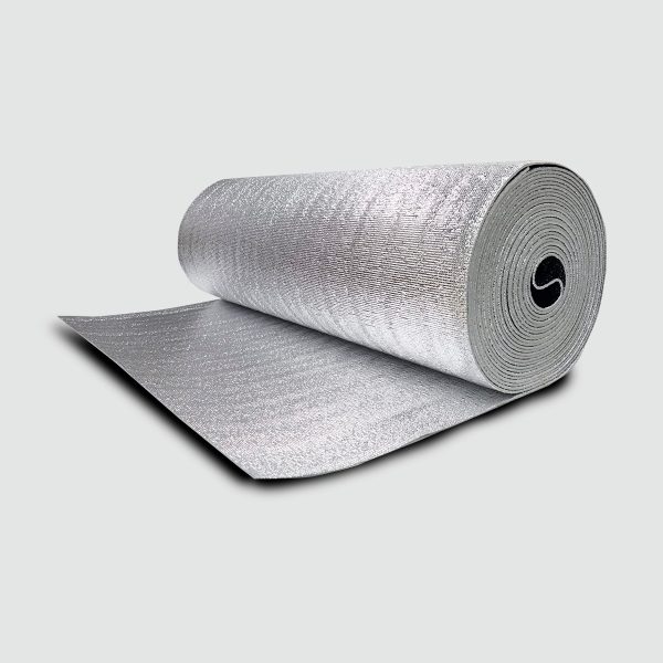 Espuma de polietileno doble aluminio sin solapa de 10mm (1x20mts Aluminio Puro en 2 caras)