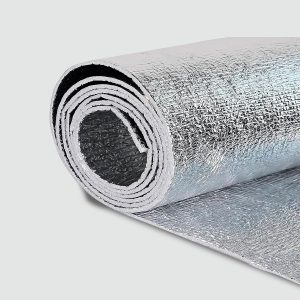 Espuma de polietileno aluminio puro simple con solapa MASTERESPUMA de 10mm (1x20mts Aluminio puro en 1 cara)