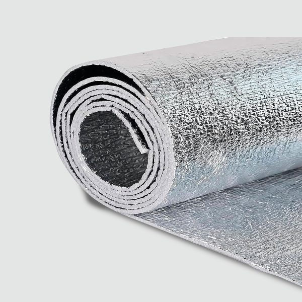Espuma de polietileno aluminio puro simple con solapa MASTERESPUMA de 10mm (1x20mts Aluminio puro en 1 cara)