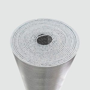 Espuma de polietileno doble aluminio con solapa de 15mm (1x20mts Aluminio Puro en 2 caras)