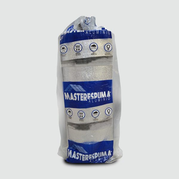 Espuma de polietileno aluminio puro simple sin solapa MASTERESPUMA de 10mm (1x20mts Aluminio puro en 1 cara)