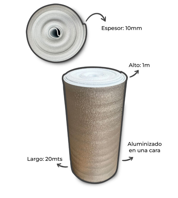 Espuma de Polietileno Aluminizada 10mm (1x20mts) - Imagen 2
