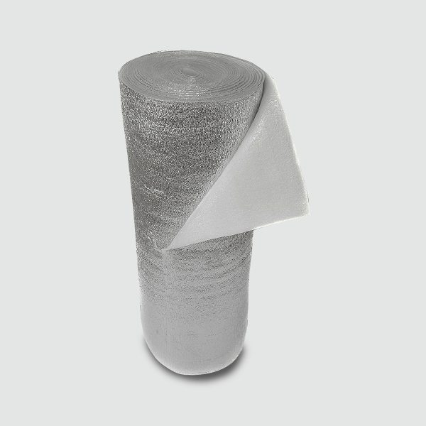 Espuma de polietileno aluminio puro simple sin solapa AISLATECH de 15mm (1x20mts Aluminio puro en 1 cara)